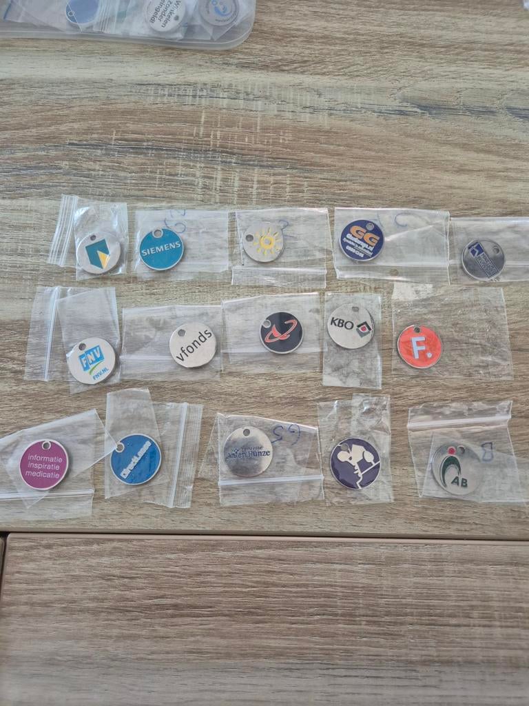 15 diverse winkelwagenmuntjes, Ophalen of Verzenden