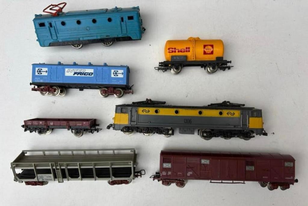 7X Jouef voertuigen en 1X trafo, Transformator of Voeding, Gebruikt, Gelijkstroom, Jouef