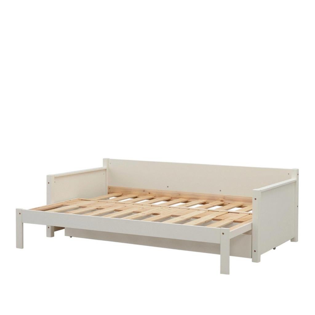 Uitschuifbed / Bedbank / Massief Grenen / 90/180 x 200, Ophalen, Verstelbaar, 90 cm, Eenpersoons