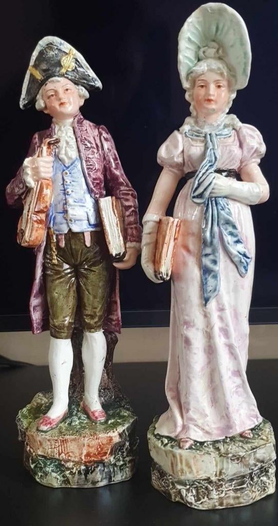 Geërfd. Antieke Zeldzame Duitse Porseleinen beelden., Ophalen of Verzenden