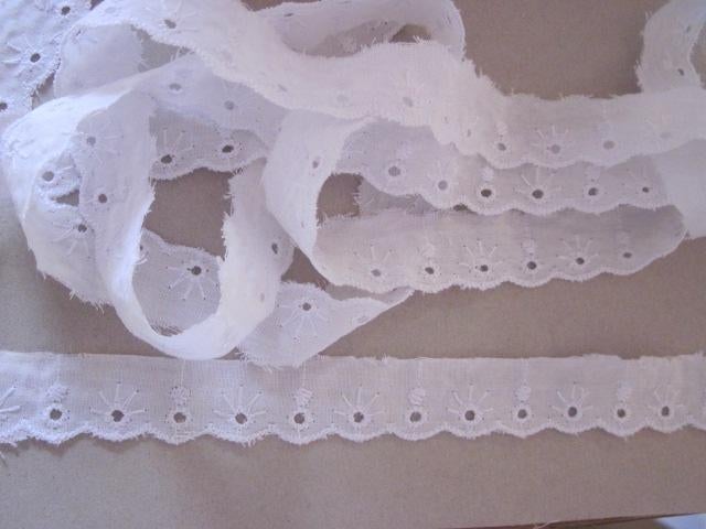 Nr 35) Aanbieding wit broderie katoenkant 10 meter € 3,50, Verzenden, Nieuw, Kant