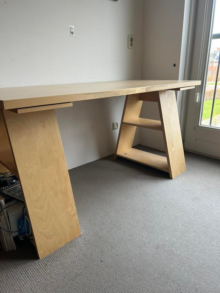 Bureau blad op 2 schragen, Huis en Inrichting, Bureaus, Ophalen, Gebruikt, Bureau