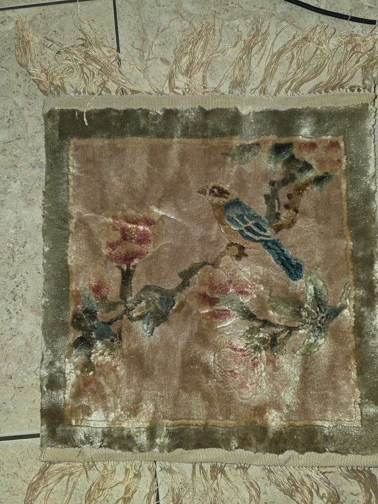 Zijde kleedje met vogel, Ophalen of Verzenden