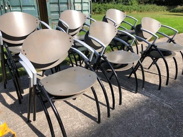 15 stuks design stoelen Merk Vepa, Huis en Inrichting, Stoelen, Ophalen, Gebruikt, Bruin, Stof