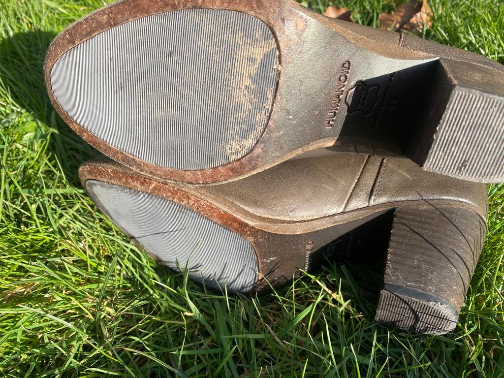 Mooie leren laarzen Humanoid mt 39, Hoge laarzen, Bruin, Verzenden, Gedragen