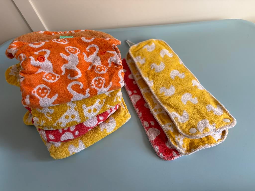 Wasbare luiers maat 1, Ophalen of Verzenden, Gebruikt, One size