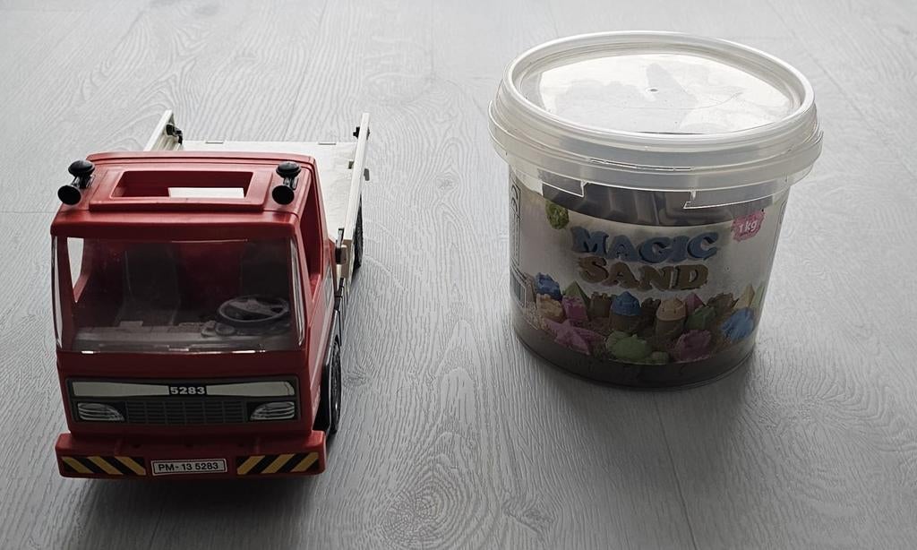 Playmobil vrachtwagen met Magic Sand, Ophalen of Verzenden, Zo goed als nieuw, Jongen of Meisje