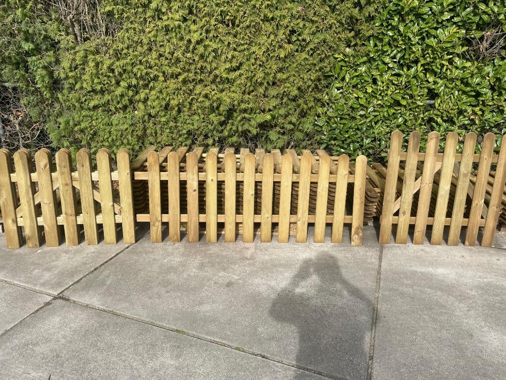 Geimpregneerde tuinhekken met poorten diverse hoogte, Ophalen, Met poort, Nieuw, Tuinhek