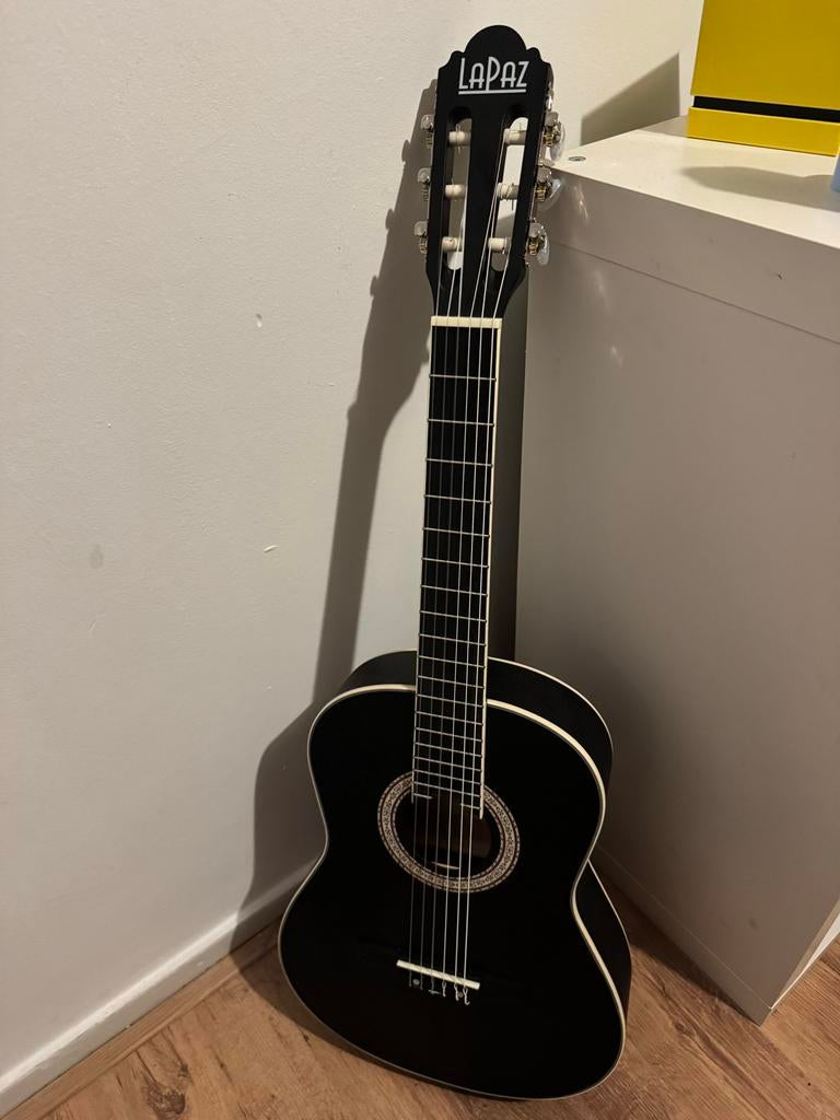 LaPaz C30BK-3/4 LH Linkshandige Klassieke Gitaar, Muziek en Instrumenten, Snaarinstrumenten | Gitaren | Akoestisch, Zo goed als nieuw
