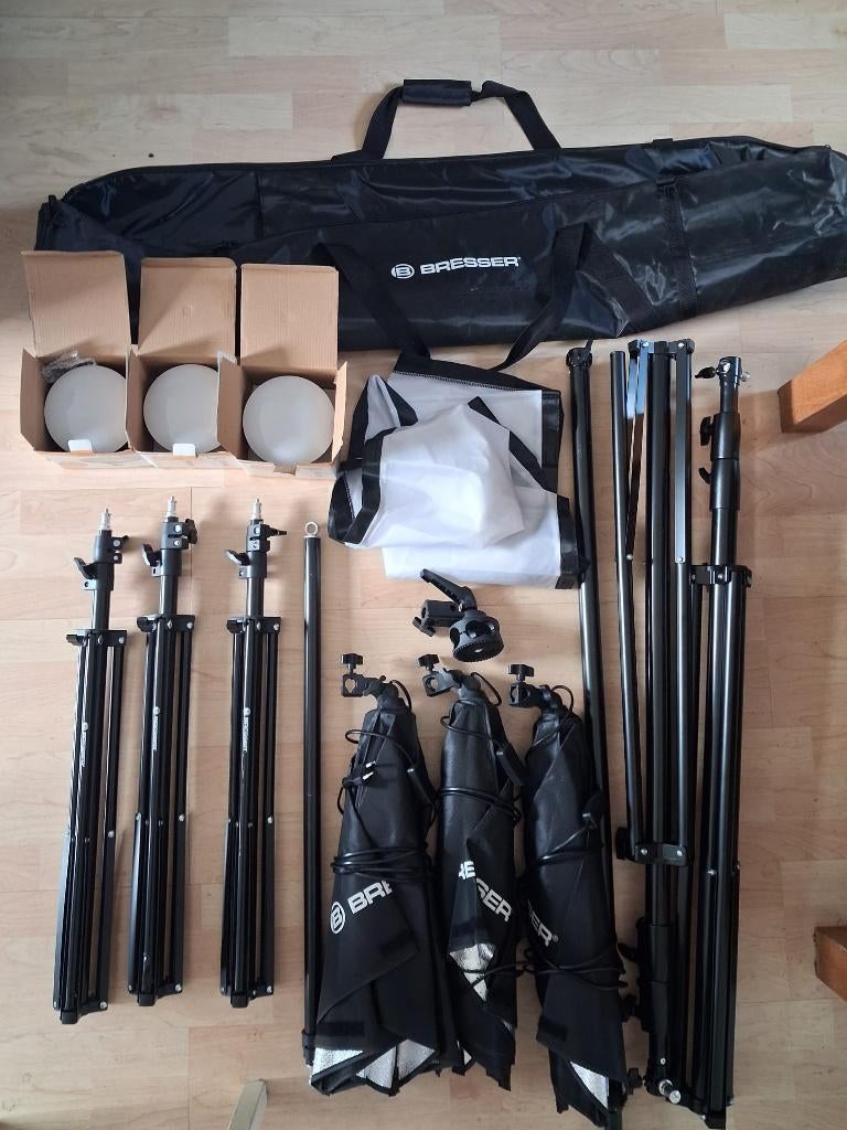 Green screen doek + Lichtset & Ophangset - Bresser, Ophalen, Zo goed als nieuw, Achtergrond