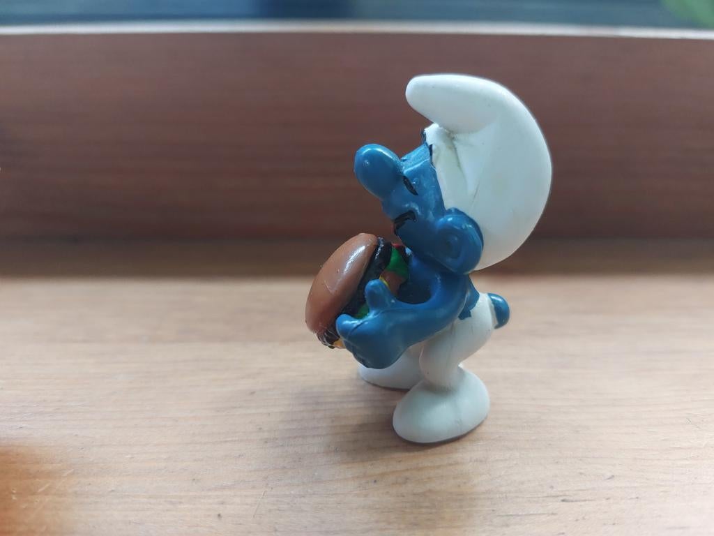 Smurf met hamburger 20158 De Smurfen, Ophalen of Verzenden