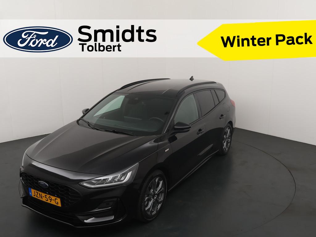 Ford FOCUS Wagon Ecoboost Hybrid 155 pk ST-line | Winter Pac, Stof, Gebruikt, 1404 kg, Zwart