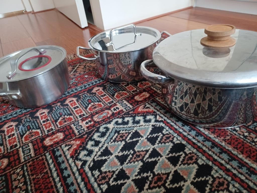 Pannenset HEMA/ ikea, Gebruikt, Pannenset, Ophalen of Verzenden, Rvs