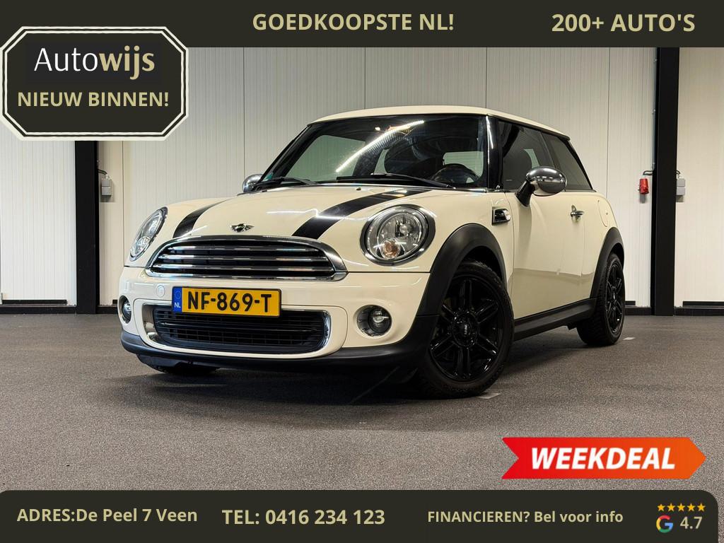 Mini Mini 1.6 One Chili|NAV|CRUISE|STOELVERW|LM-VELG, Auto's, Mini, Euro 5, Zwart, 4 cilinders, 4 stoelen