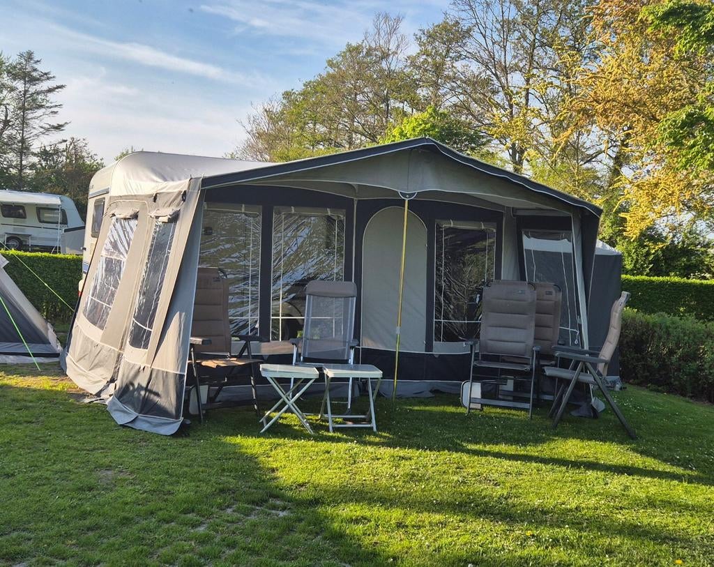 Dorema voortent Royal 350 Deluxe met uitbouw maat 8, Caravans en Kamperen, Voortenten en Luifels, Ophalen, Gebruikt, Dorema