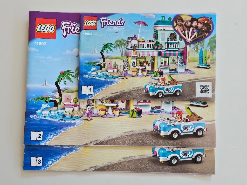Lego Friends 41693 Surfer Strandhuis, Ophalen of Verzenden, Zo goed als nieuw, Complete set, Lego