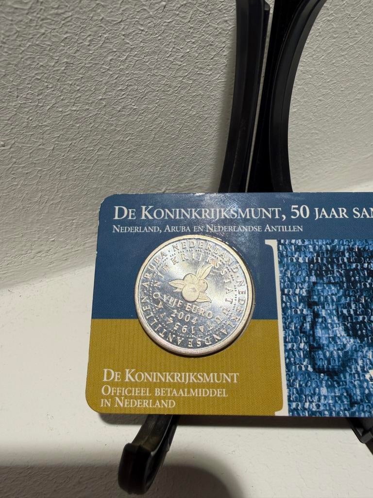 Zilveren 5 Euro Munt 2004 - Koninkrijksmunt, Verzenden, Koningin Beatrix, Zilver, Euro's