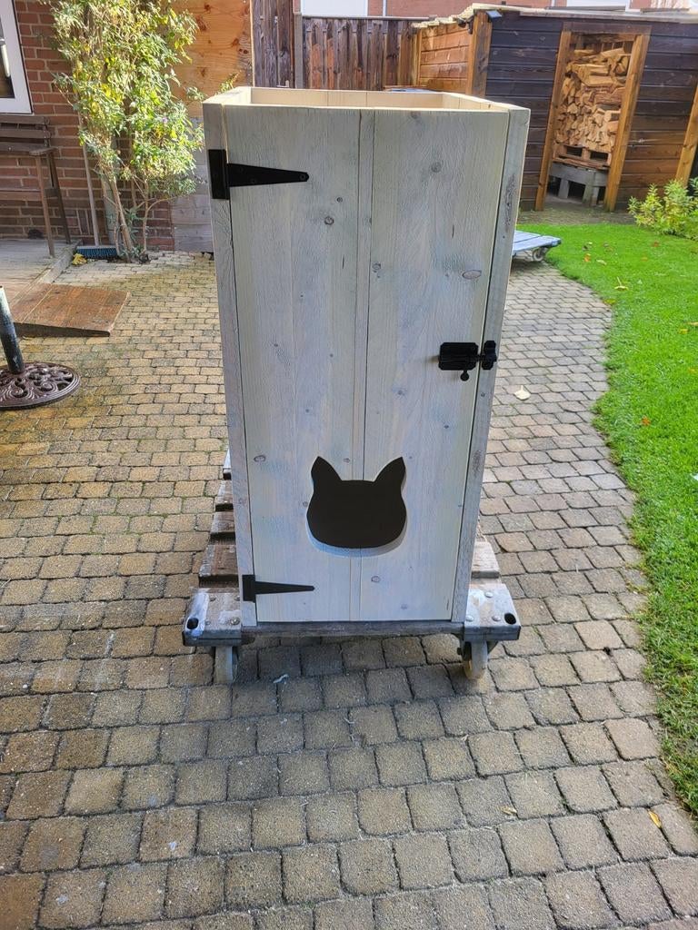 Kattenhuis/kattenbak ombouw steigerhout, Ophalen of Verzenden