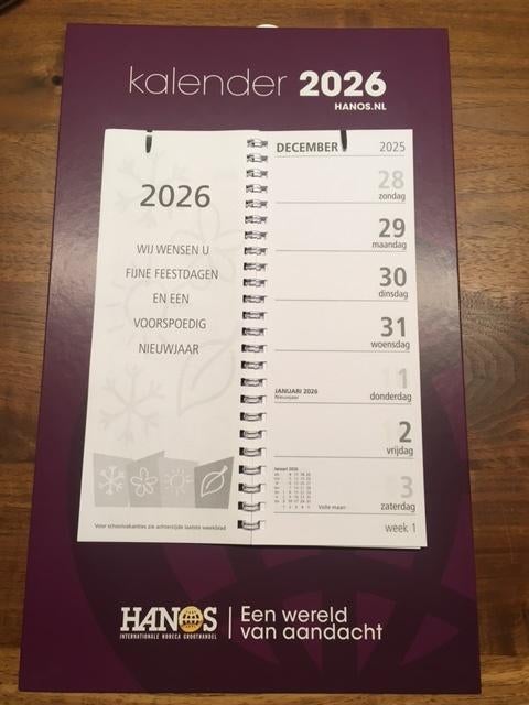 kalender per week op een bladzijde 2026. 5 euro, Diversen, Kalenders, Ophalen of Verzenden, Weekkalender, Nieuw