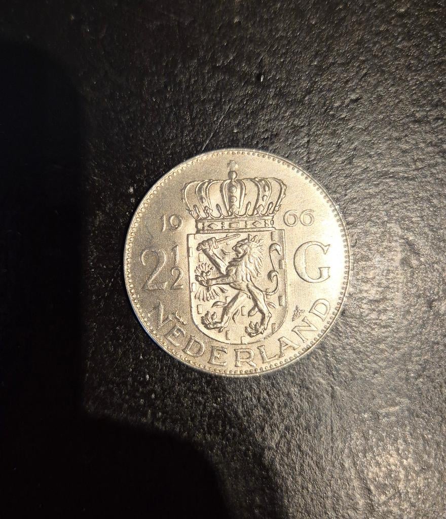 2,5 gulden 1966, Postzegels en Munten, Munten | Nederland, Koningin Juliana, Zilver, Ophalen of Verzenden, Losse munt