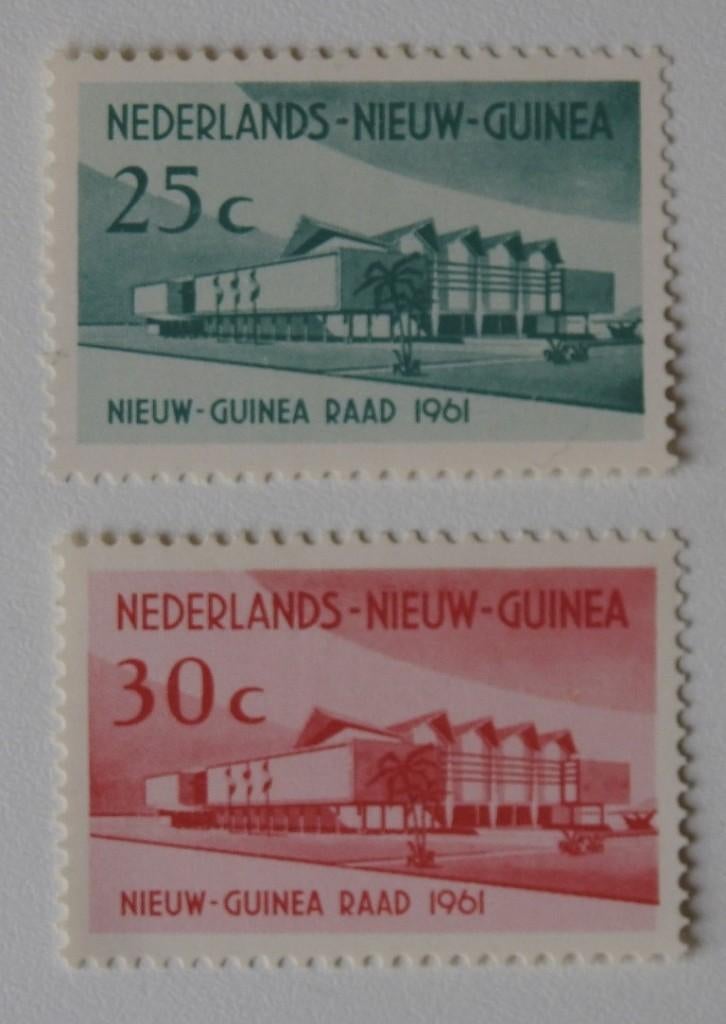 2 postzegels Nederlands Nieuw Guinea  1961, Verzenden, Postfris, Nieuw-Guinea