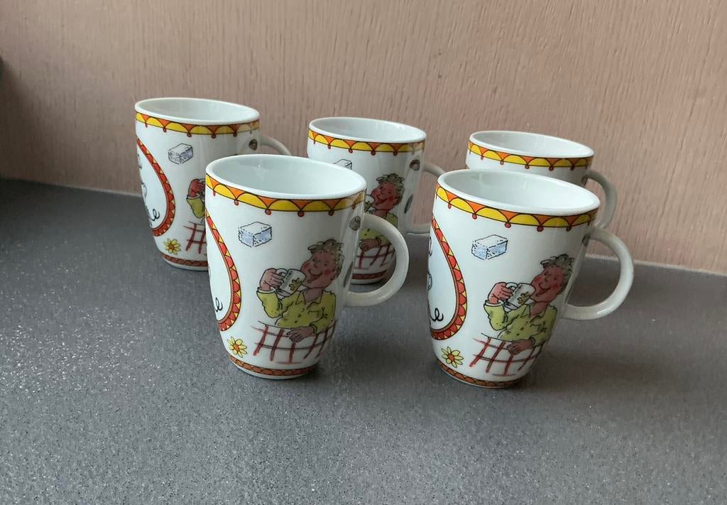 Mokjes van Théo, Huis en Inrichting, Keuken | Servies, Ophalen of Verzenden, Zo goed als nieuw, Overige stijlen, Kop(pen) en/of Schotel(s)