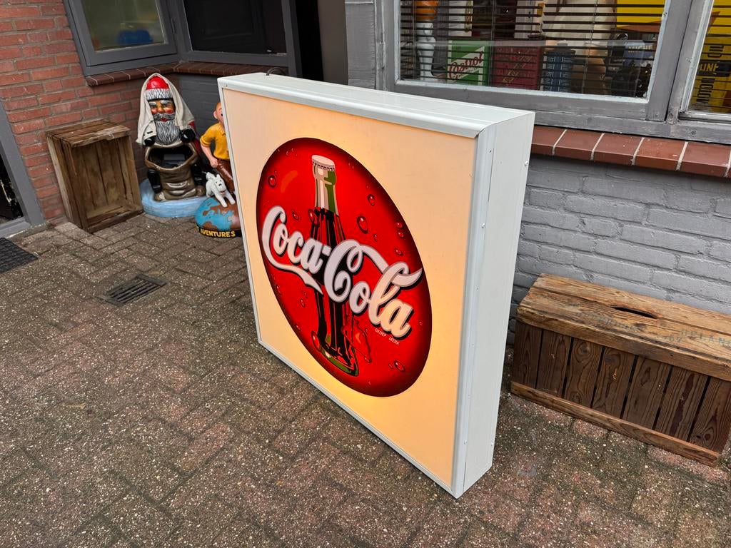 Vintage Coca-Cola Lichtbak - XL Reclamebord, Verzamelen, Ophalen, Gebruikt, ., Lichtbak of (neon) lamp