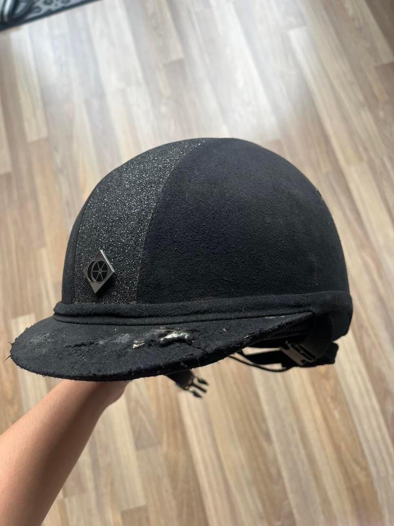 Charles Owen cap YR8 sparkly zwart, Dieren en Toebehoren, Paardrijkleding, Ophalen, Gebruikt, Cap