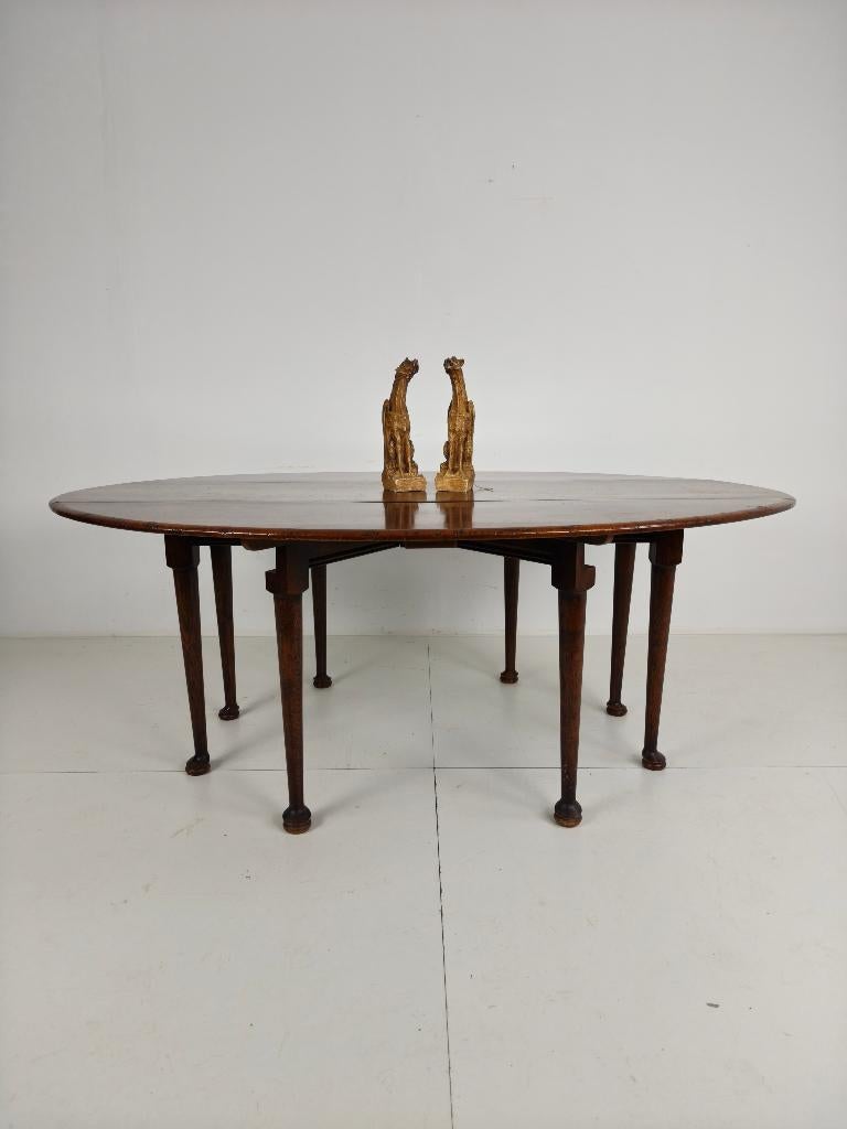 Antieke Engelse HANGOOR Eettafel – Victoriaans – 8 Poten, Ophalen of Verzenden