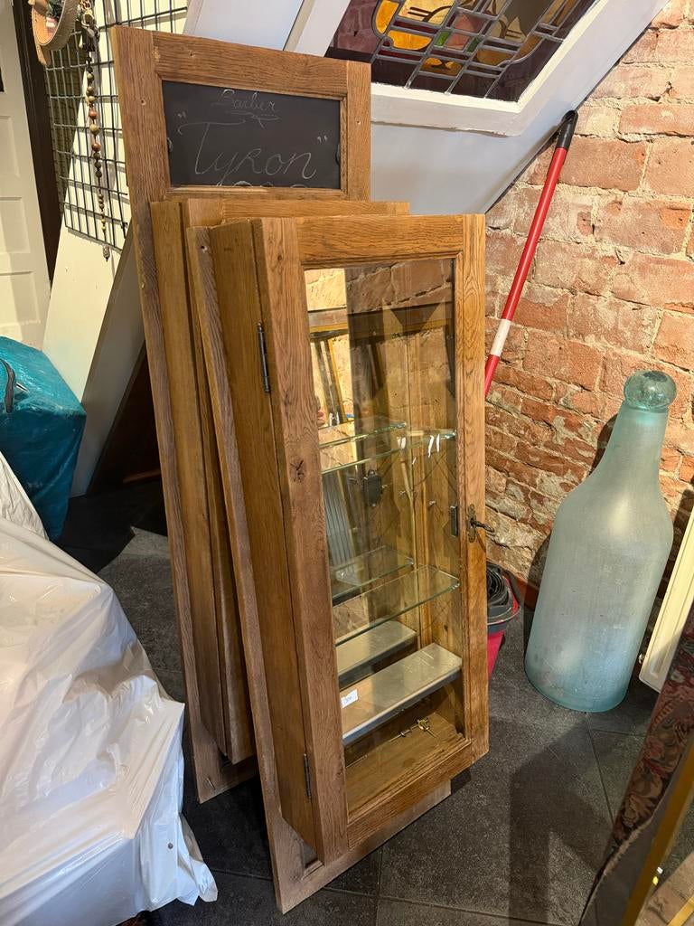 Vintage kruidenkastje / vitrinekastje voor aan de muur, Huis en Inrichting, Kasten | Vitrinekasten, Minder dan 50 cm, Gebruikt