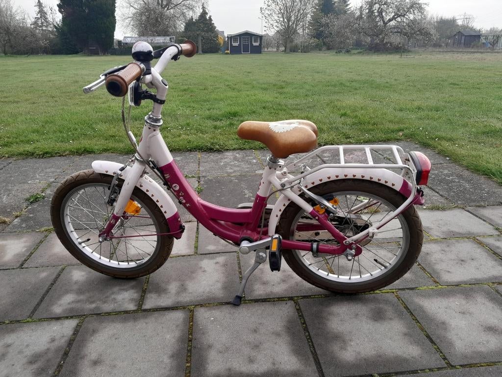 Roze / witte fiets Batavus 16 inch, Ophalen, Gebruikt, 16 tot 20 inch, Batavus