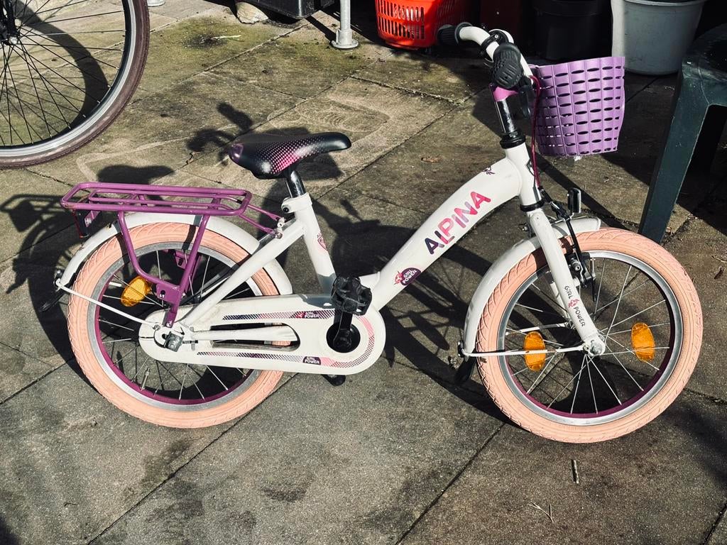 Alpina kinderfiets girl power !!!, Fietsen en Brommers, Ophalen, Zo goed als nieuw, 16 tot 20 inch