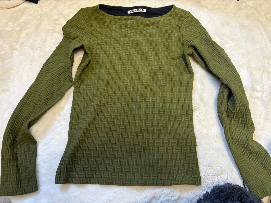 Groene top met lange mouwen - Maat 34 (XS), Kleding | Dames, Tops, Ophalen of Verzenden, Zo goed als nieuw, Lange mouw, Maat 34 (XS) of kleiner