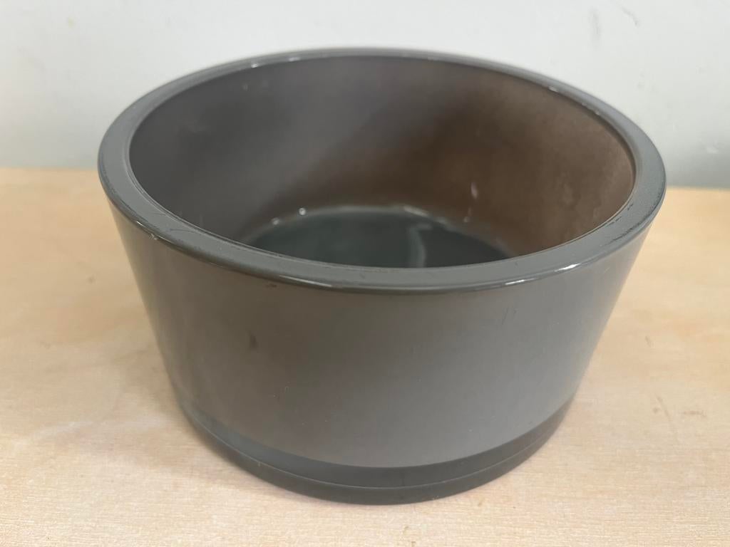 Mooie strakke moderne grijze glazen bloempot, Overige materialen, Rond, Ophalen of Verzenden, Zo goed als nieuw