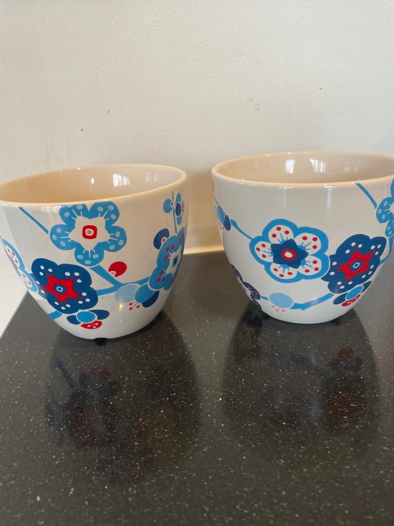 Douwe Egberts kommetjes diamant 11,5 hoogte 10 cm, Gebruikt, Keramiek, Ophalen of Verzenden, Kom(men)