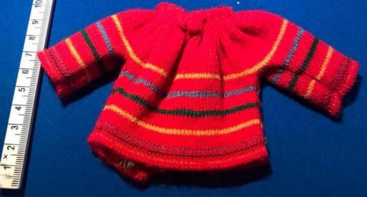 Gebreide trui voor Barbie - rood met strepen, Ophalen, Gebruikt