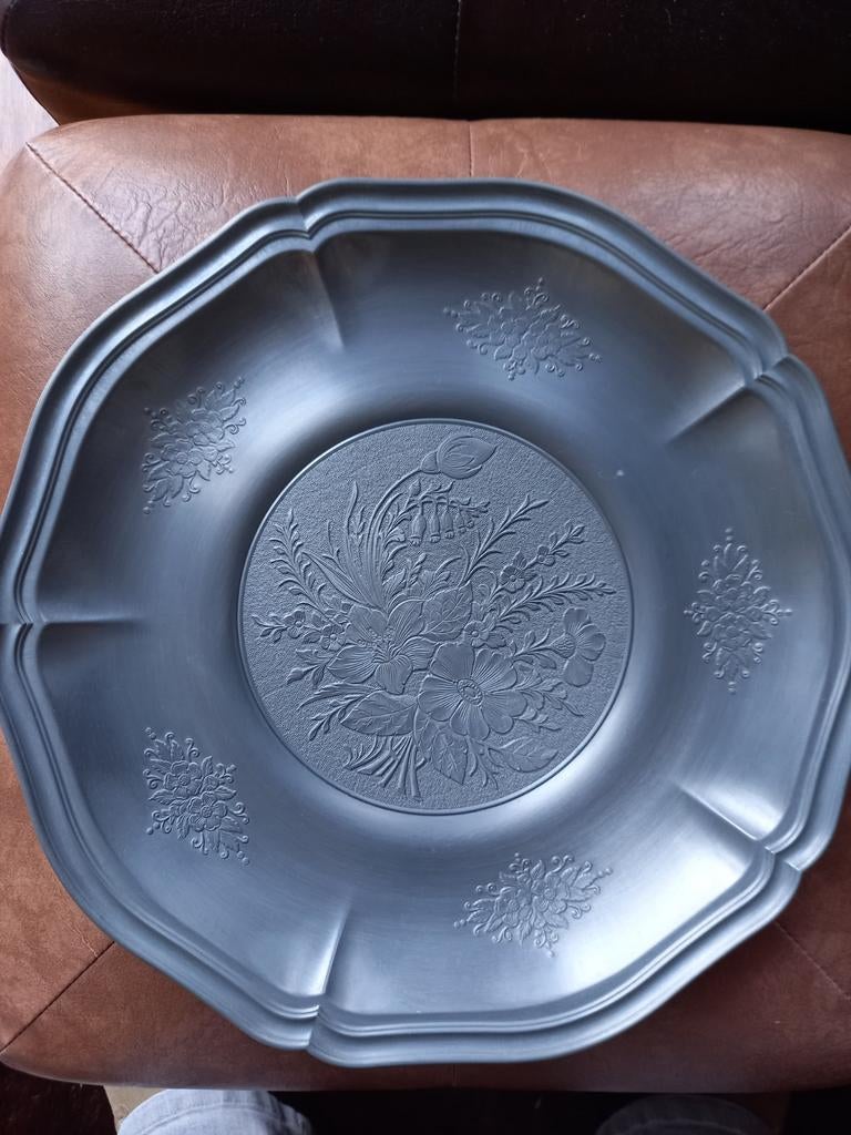 Mooi groot tinnen bord, Antiek en Kunst, Antiek | Tin, Ophalen of Verzenden