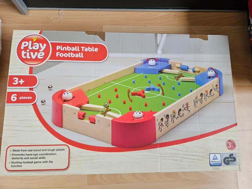Houten speelgoed Pinbaal/ football, Ophalen, Zo goed als nieuw