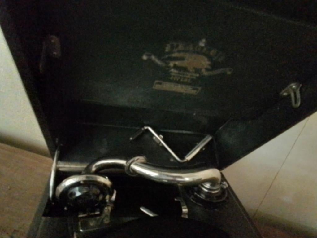 Antieke koffer grammofoon, Ophalen