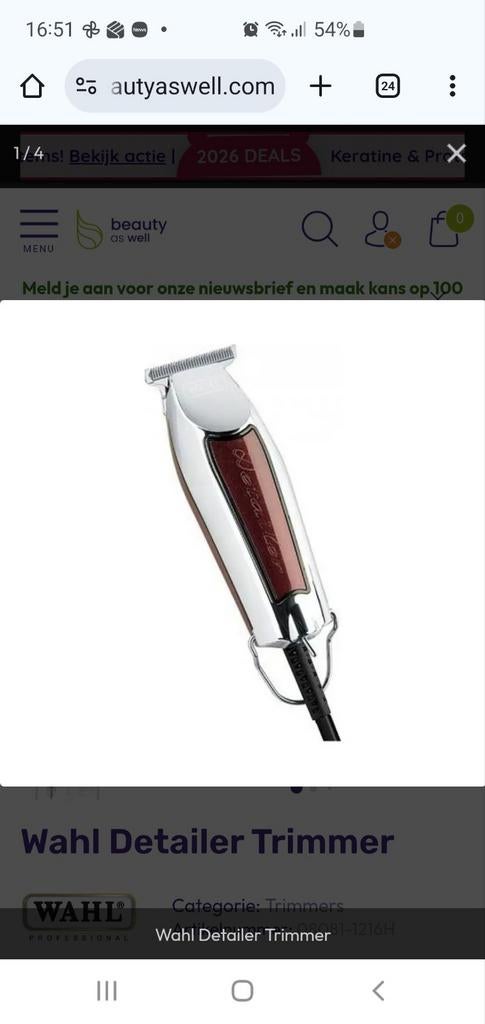 Wahl Detailer Trimmer - Professionele tondeuse, Ophalen of Verzenden, Gebruikt, Scheren en Epileren