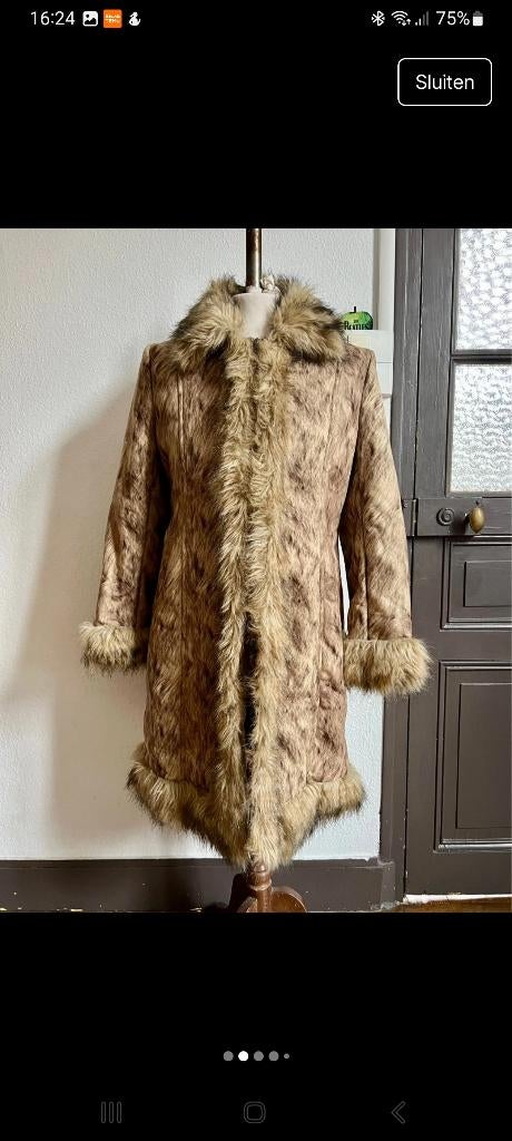 Mooi aparte afgaanse jas, Ophalen of Verzenden, Zo goed als nieuw, Maat 38/40 (M), Bruin