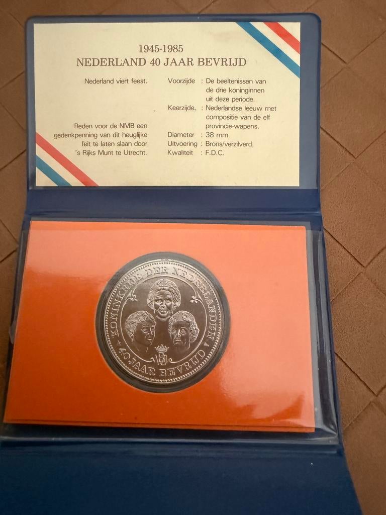 Munt 40 jaar bevrijd, Ophalen of Verzenden, Koningin Beatrix, Euro's