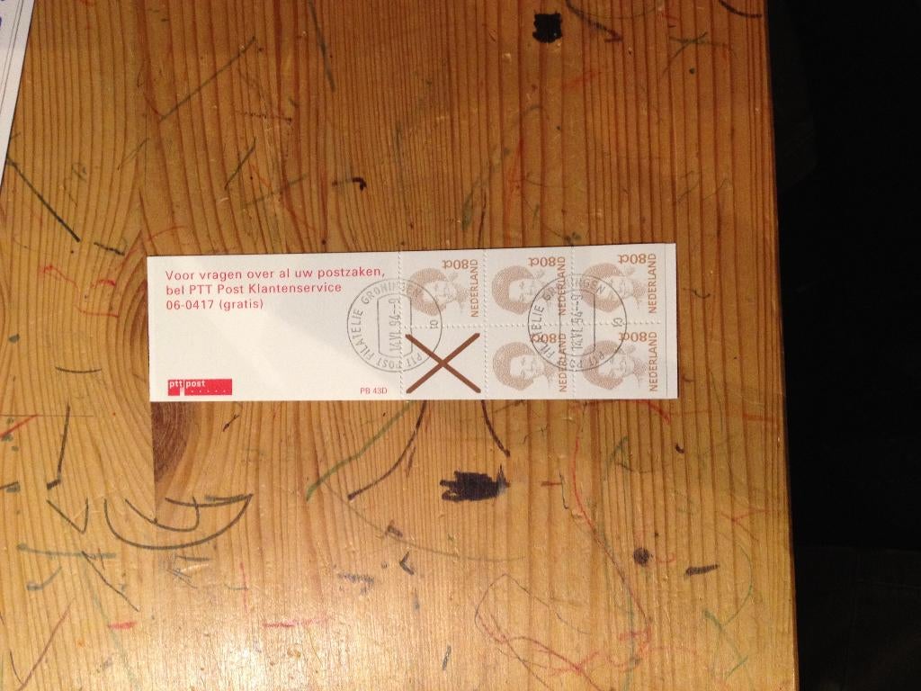 nederland gestempeld postzegelboekje PB 43d, Ophalen of Verzenden, Na 1940, Gestempeld