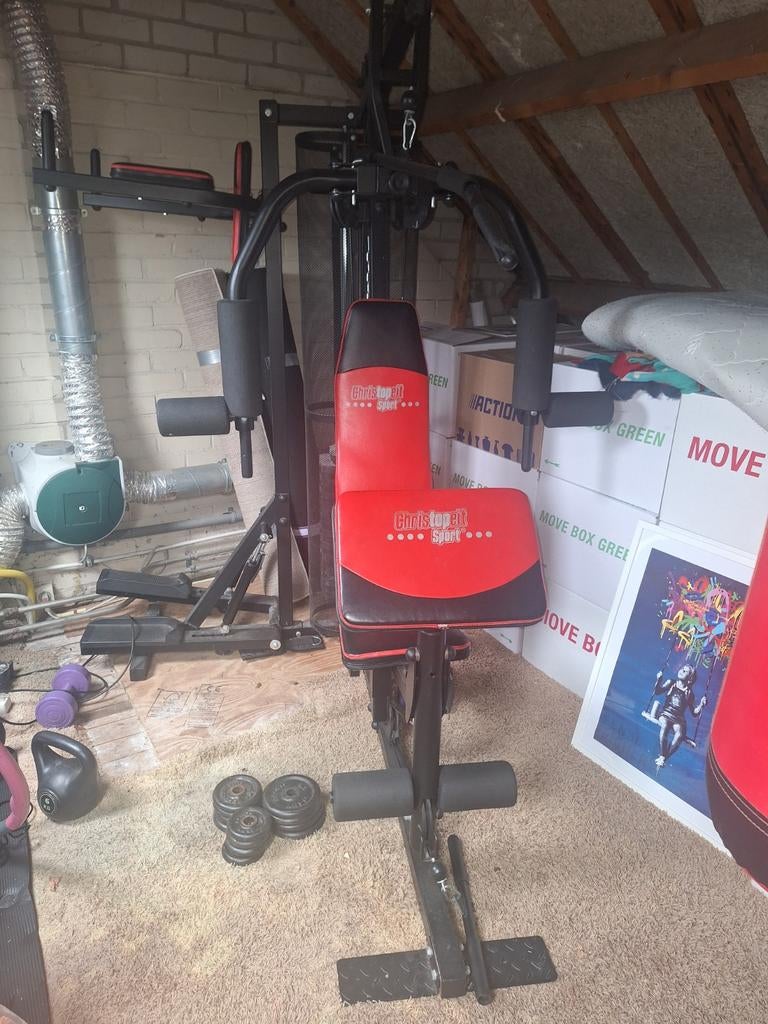 Christopeit Sport Profi Center XL Krachtstation, Sport en Fitness, Fitnessapparatuur, Gebruikt, Krachtstation, Armen, Benen, Borst