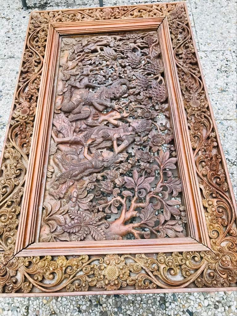 Prachtige antieke salontafel uit Bali, Huis en Inrichting, Tafels | Salontafels, Ophalen of Verzenden, Minder dan 50 cm, Rechthoekig