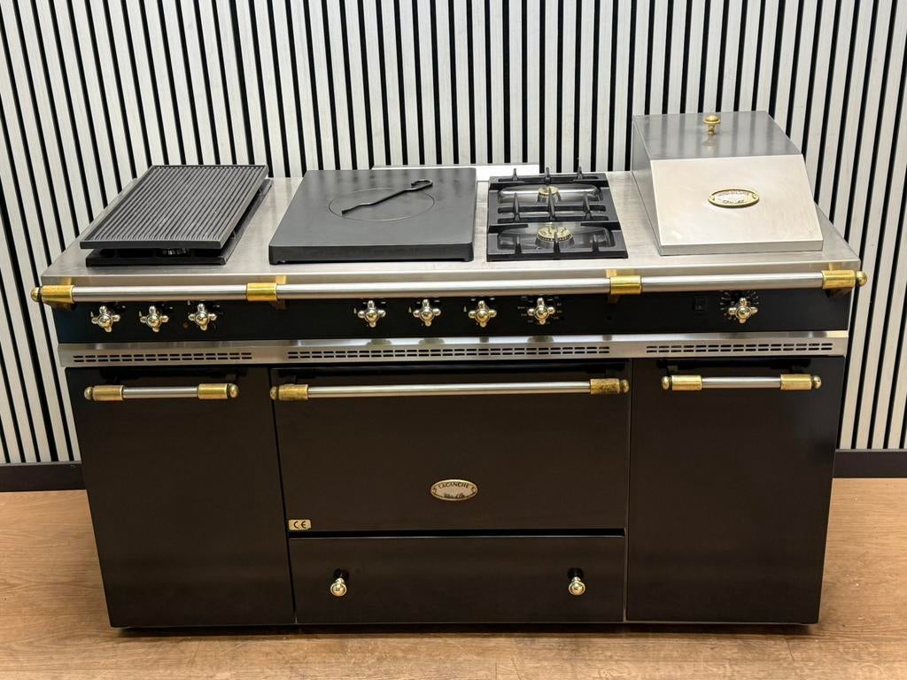 Luxe Lacanche Fornuis 5 pits coupe de feu & Friteuse 150 cm, Fornello Esperta, Grill, Ophalen of Verzenden, Zo goed als nieuw