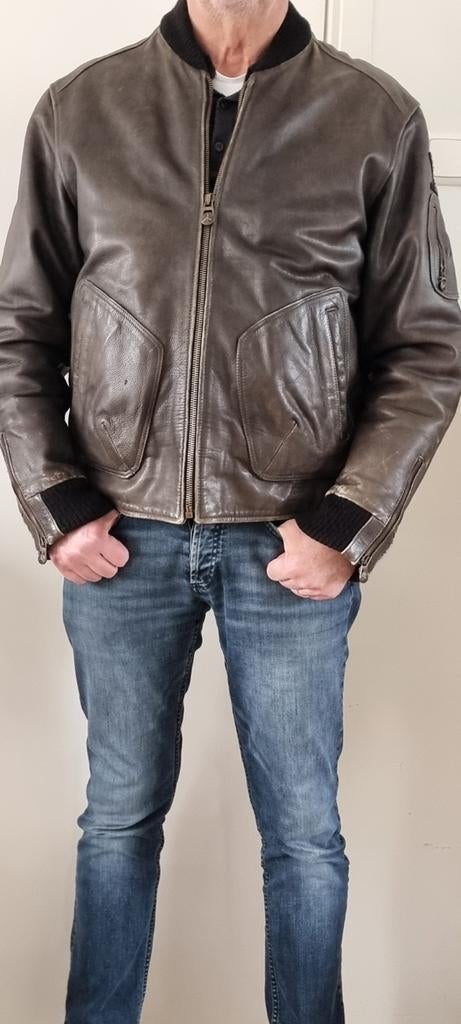 Stoere PME American Classic Leren Vintage Piloten Jack, Ophalen of Verzenden, Gedragen, Bruin, PME American Classic