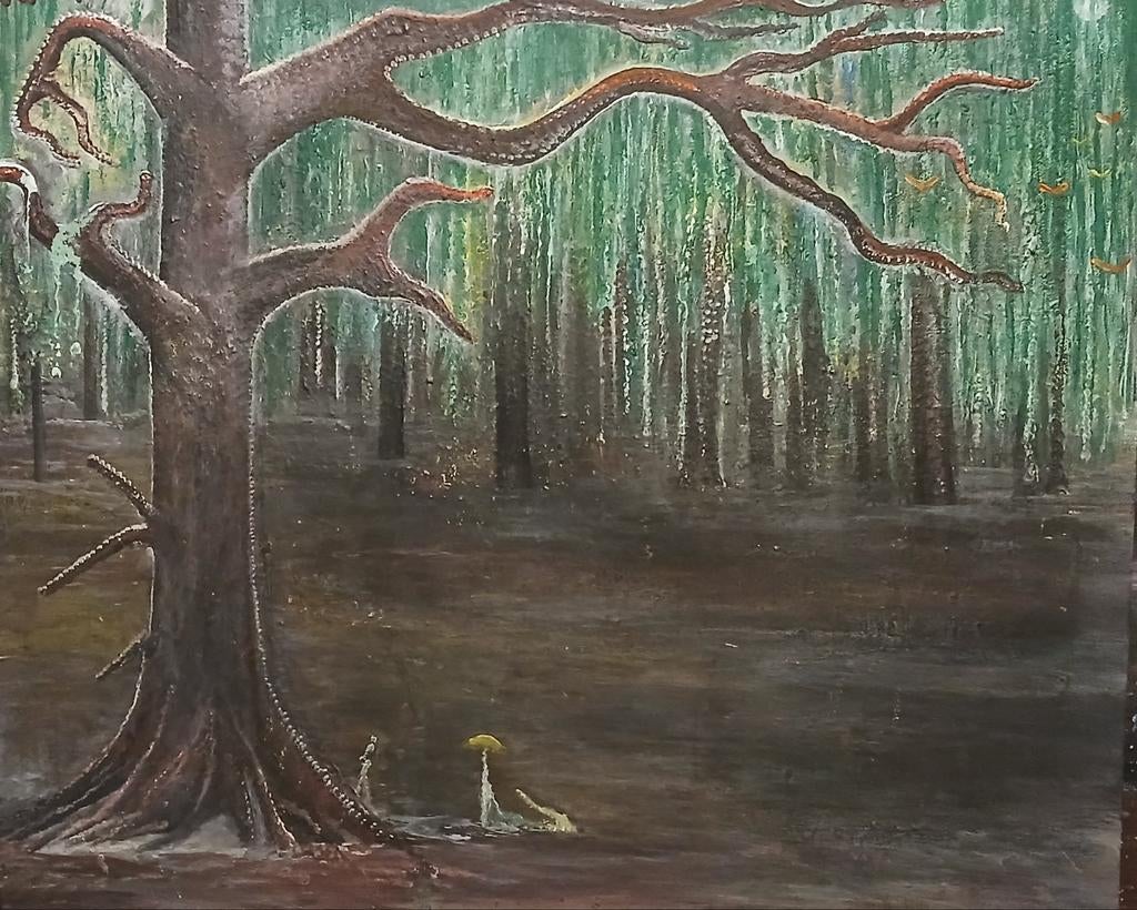 Mysterieus Bos Schilderij, Ophalen of Verzenden