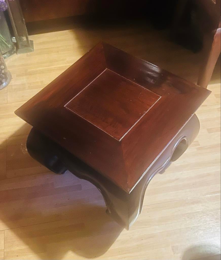 Mooie Opium Koloniale Teak Salontafel Vierkant, Huis en Inrichting, Tafels | Bijzettafels, Minder dan 45 cm, Minder dan 55 cm