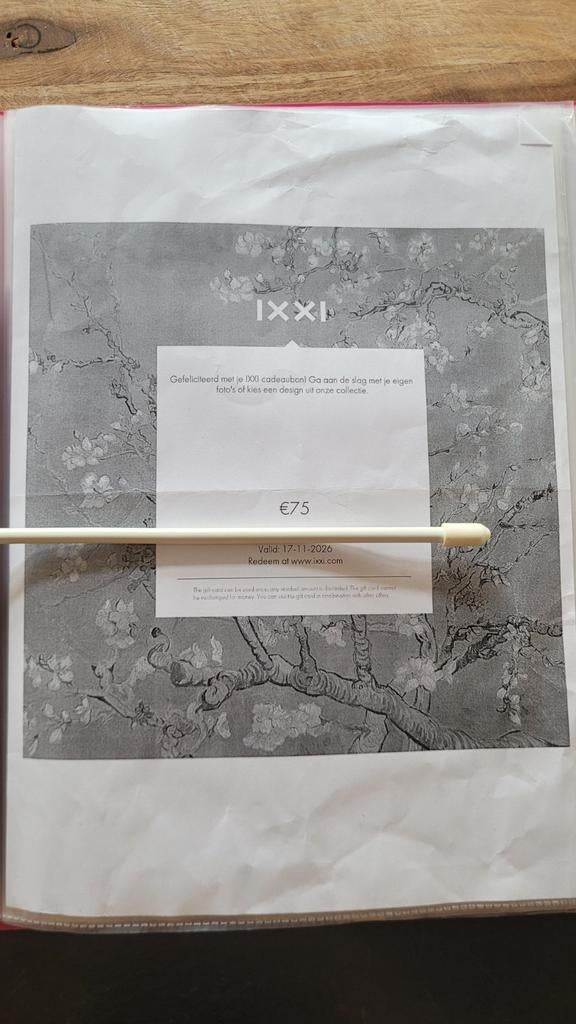 Cadeaubon ixxi t.w.v. 75 euro, Eén persoon, Cadeaubon, Overige typen